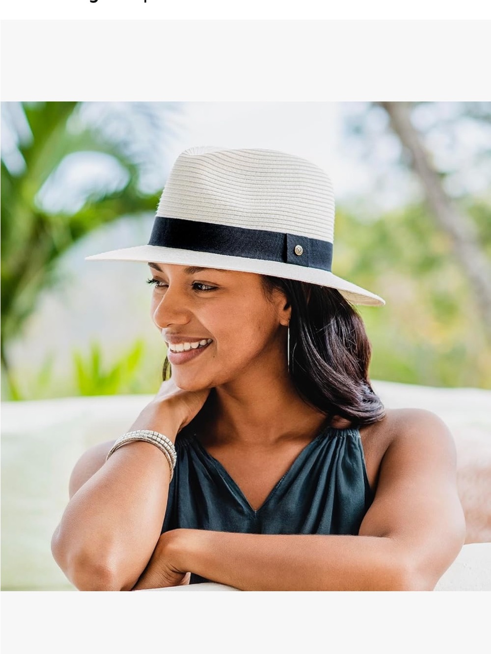 Women's Beach Fedora, Petite, Packable, UPF 50+, Adjustable - Picture 2 of 6